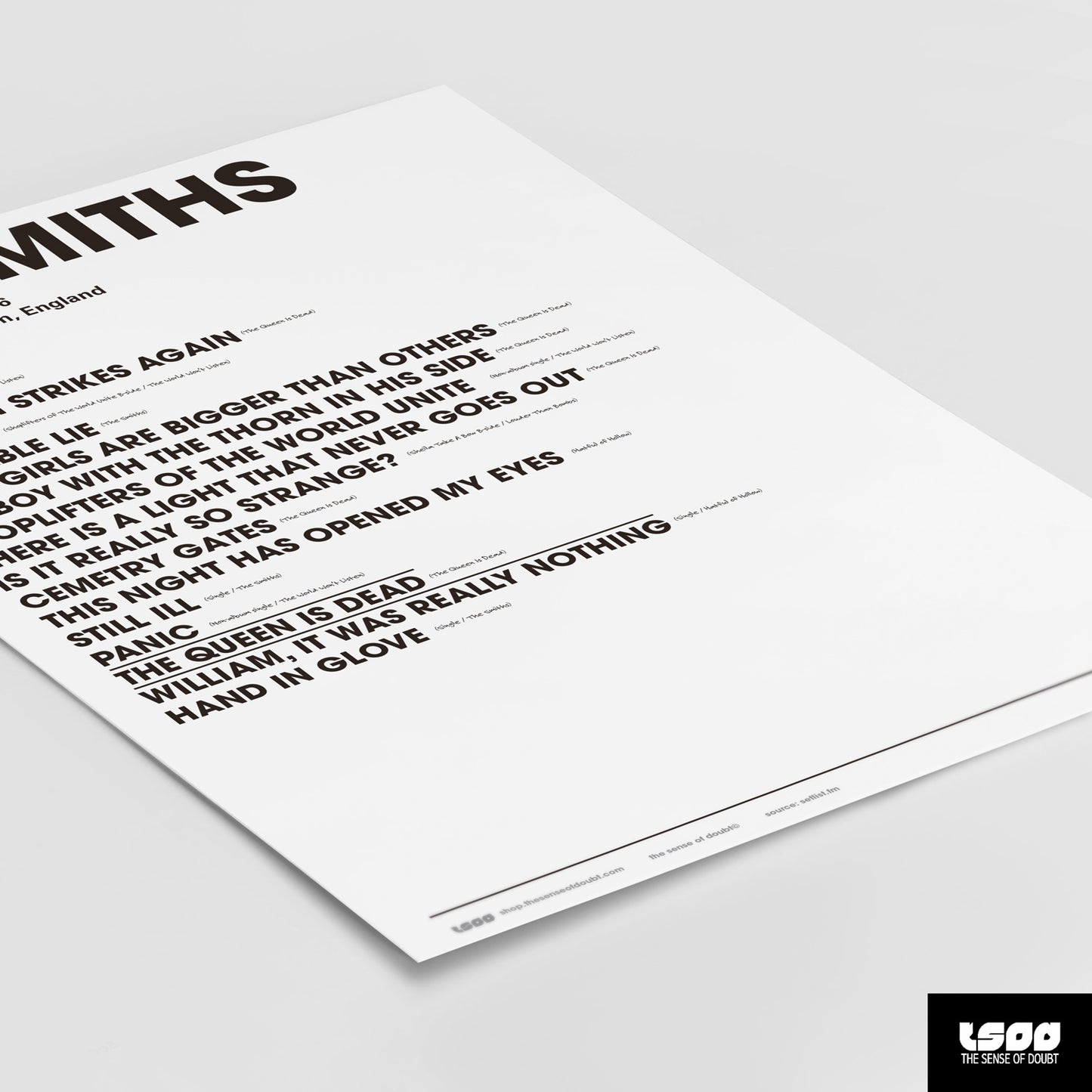 Custom Setlist Print - Any Band or Artist