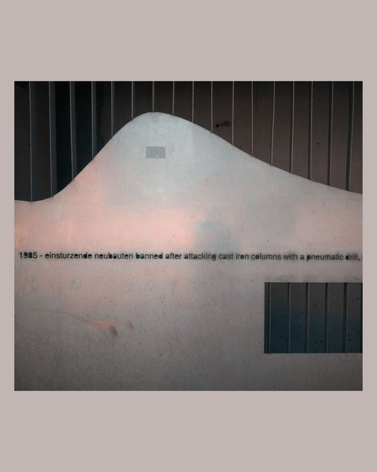 Plaque on the back of the Haçienda building in Manchester marking Einstürzende Neubauten's 1985 ban