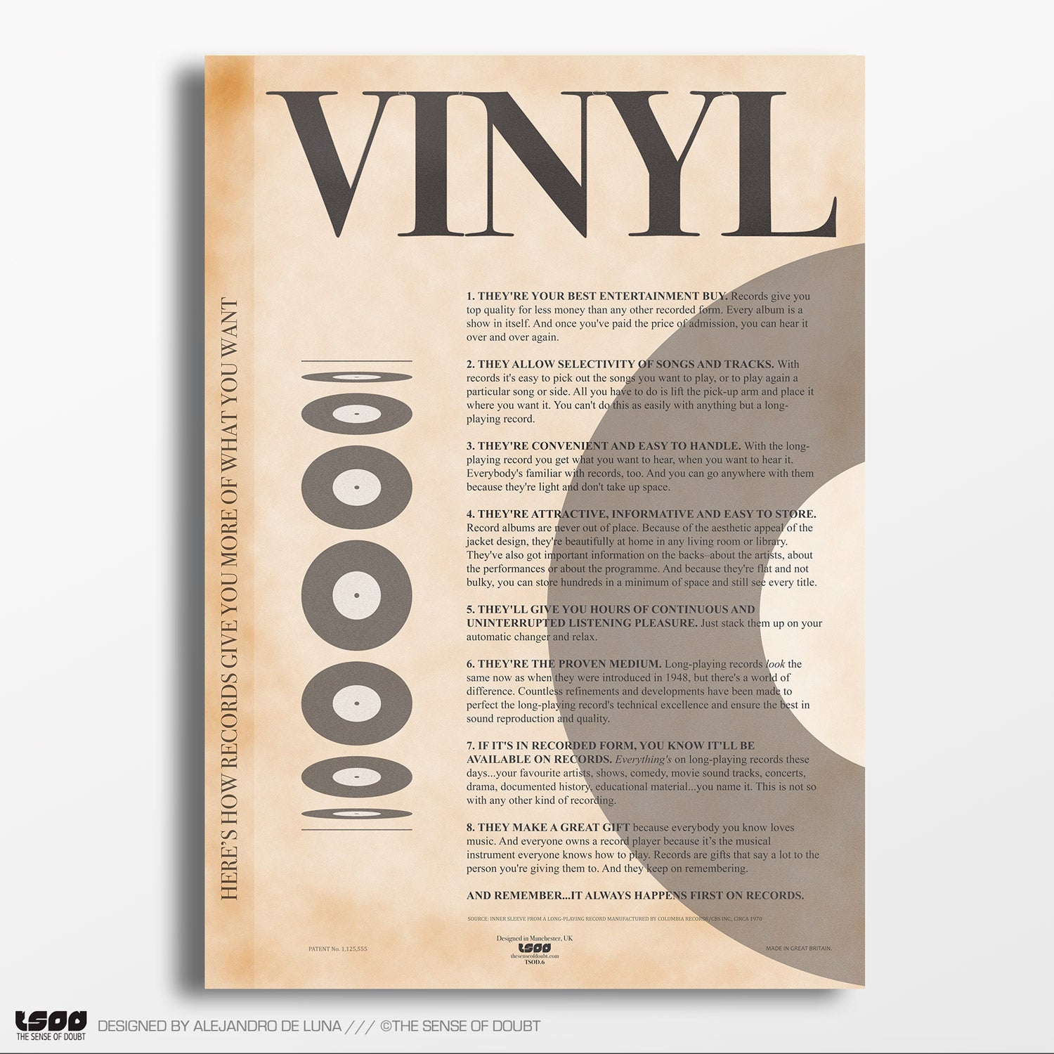 1960s Vinyl Record Manifesto - The Sense of Doubt