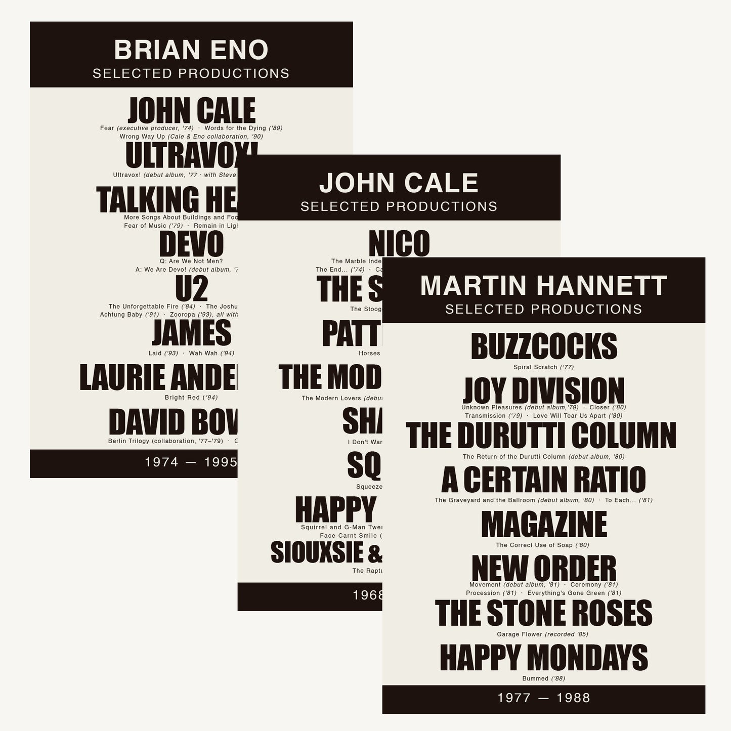 Studio Architects – Selected Productions Poster Series