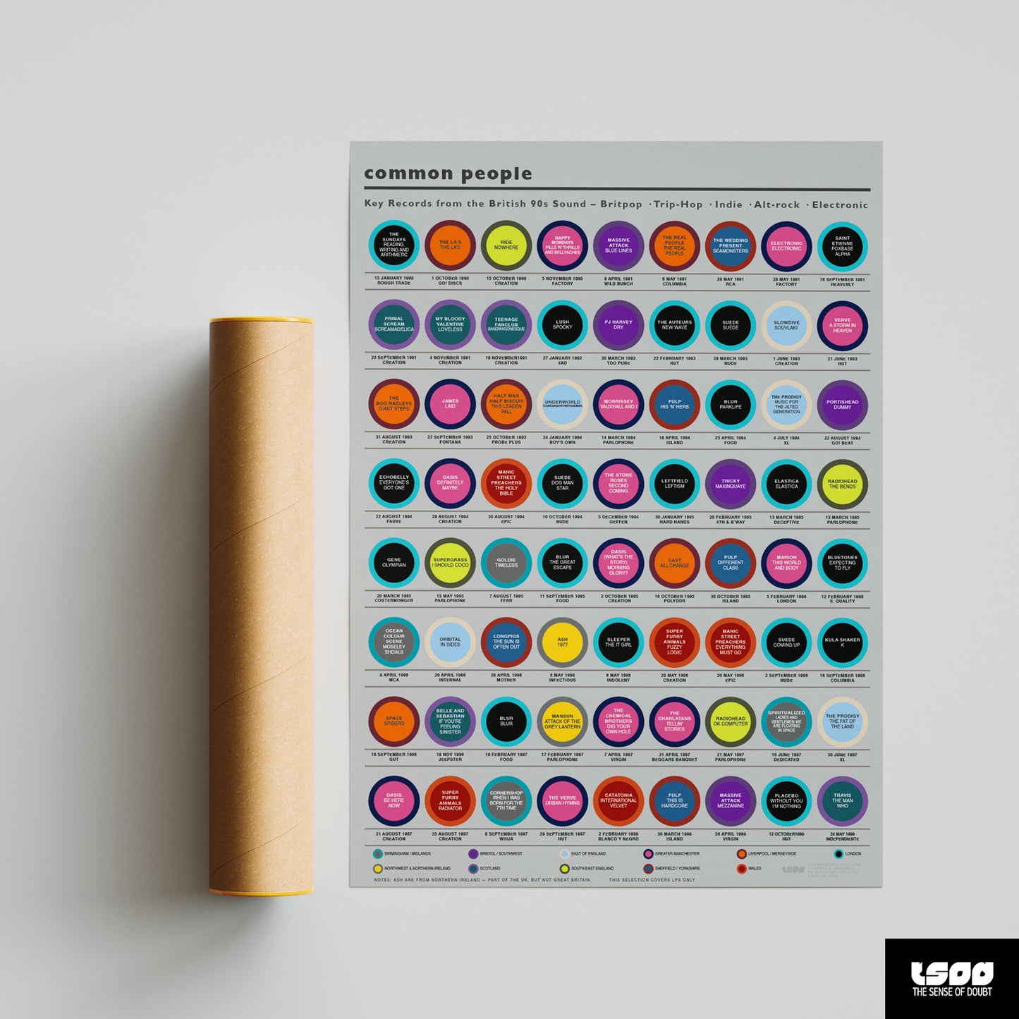 Key records from the British 90s sound – Britpop · Trip-Hop · Indie · Alt-rock · Electronic