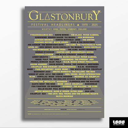 Glastonbury Festival Headliners (1970 - 2025)