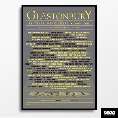 Glastonbury Festival Headliners (1970 - 2025)