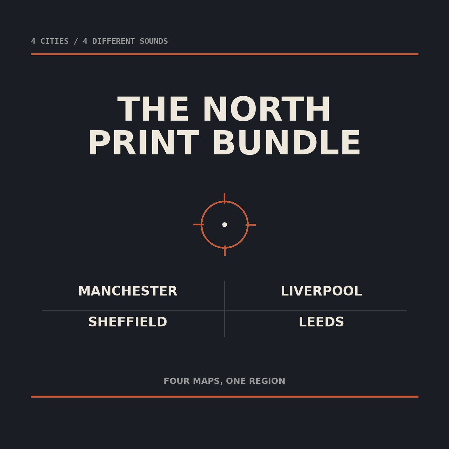 The North Bundle: Manchester, Liverpool, Sheffield & Leeds (4 Maps)